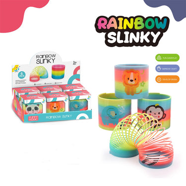 RAINBOW SLINKY SPRING RING HOOP GAME - PACK OF 1